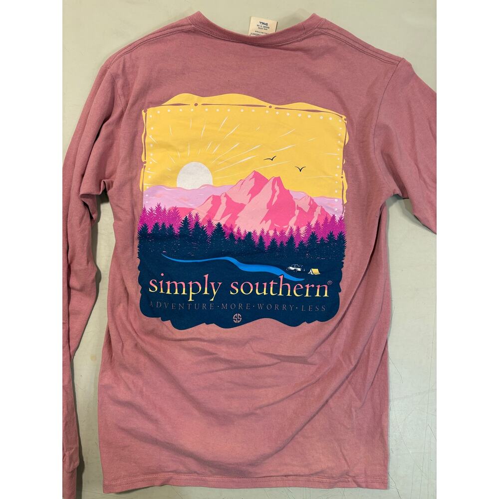 Adventure More Worry Less Tee Camping Long-Sleeve Graphic T-Shirt - Small - Picture 9 of 9